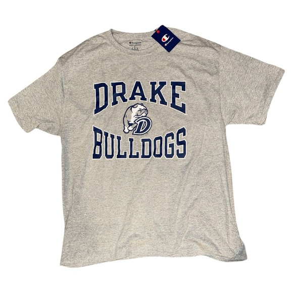 Champion Drake Bulldogs Tee Shirt Collegiate Gray XL NWT - Picture 1 of 7